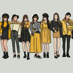 fashion girls black yellow yellowandblack
